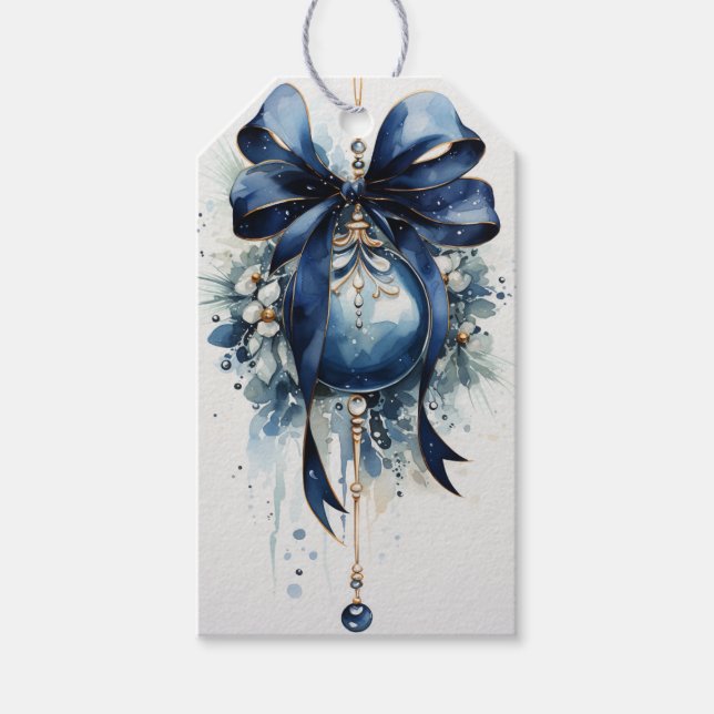 Étiquettes-cadeau Sapphire Skies : Tons de Bleu (Devant)