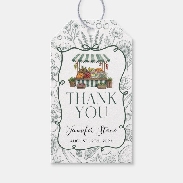 Étiquettes-cadeau Sauge Mariage (Devant)