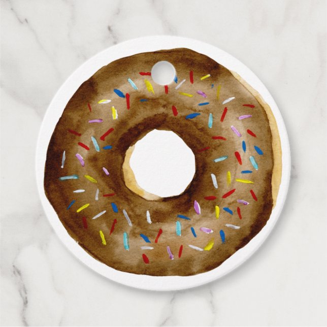 Étiquettes Cadeau Saupoudrer de chocolat de Donut Baby Sprinkle Merc (Devant)