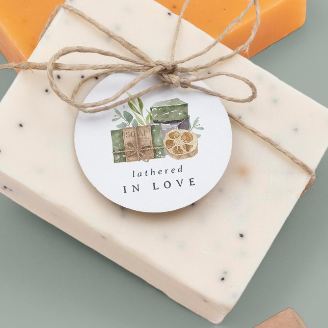 Étiquettes Cadeau Savon de douche de fête de mariage fait main "Lath (Créateur téléchargé)