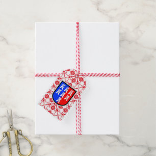 Étiquettes-cadeau Saxonia Motif rouge blanc