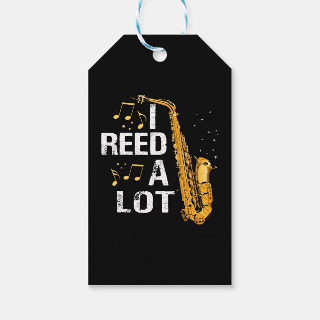 Étiquettes-cadeau Saxophone drôle (Dos)
