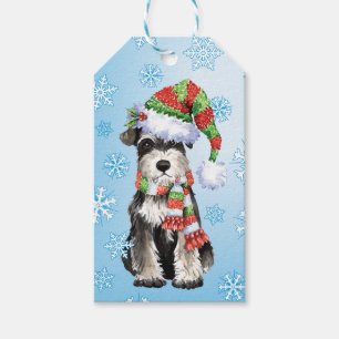 Étiquettes-cadeau Schnauzer miniature heureux de Howlidays