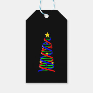 Étiquettes-cadeau Science de la vie des arbres de Noël de l'ADN de