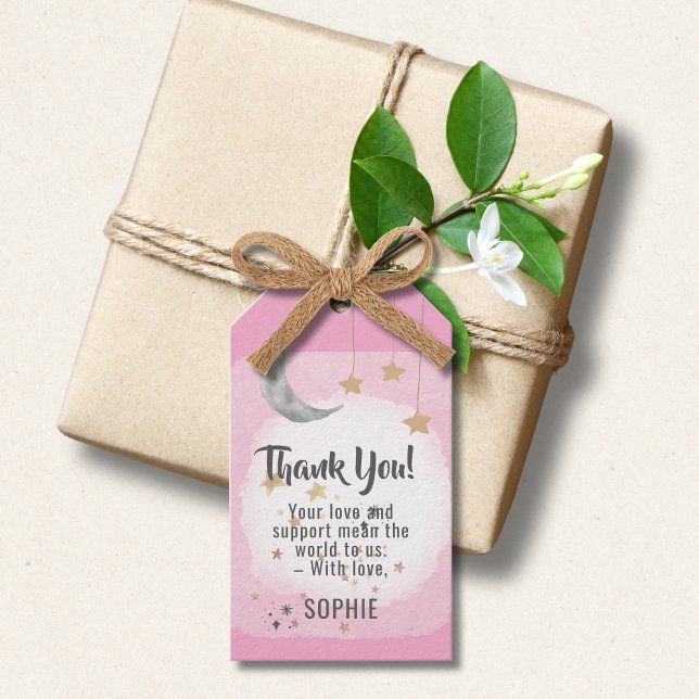 Étiquettes-cadeau Scintillement Scintillement Petite Étoile Rose Aqu (Créateur téléchargé)