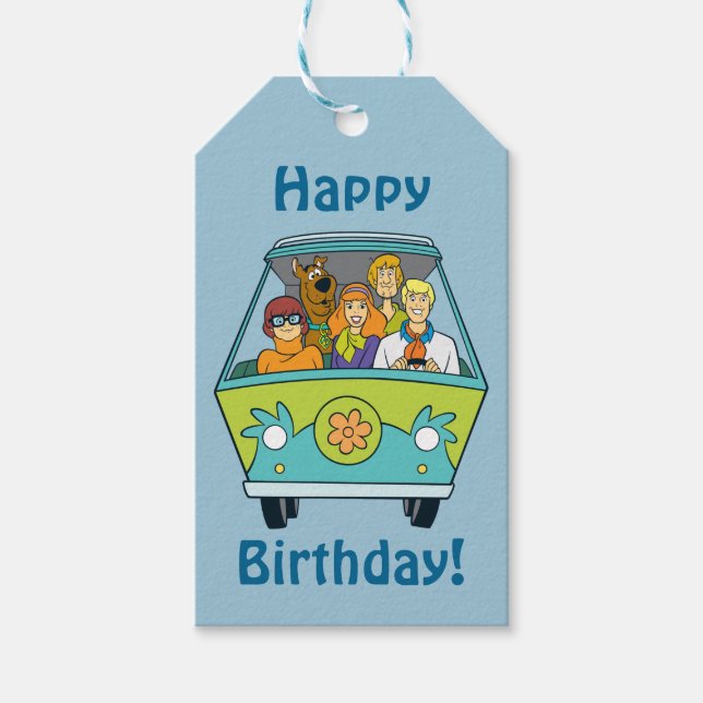 Étiquettes-cadeau Scooby-Doo & Gang Mystery Machine (Devant)