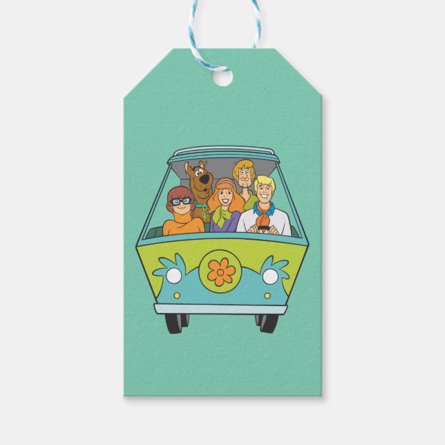 Étiquettes-cadeau Scooby-Doo & Gang Mystery Machine (Devant)