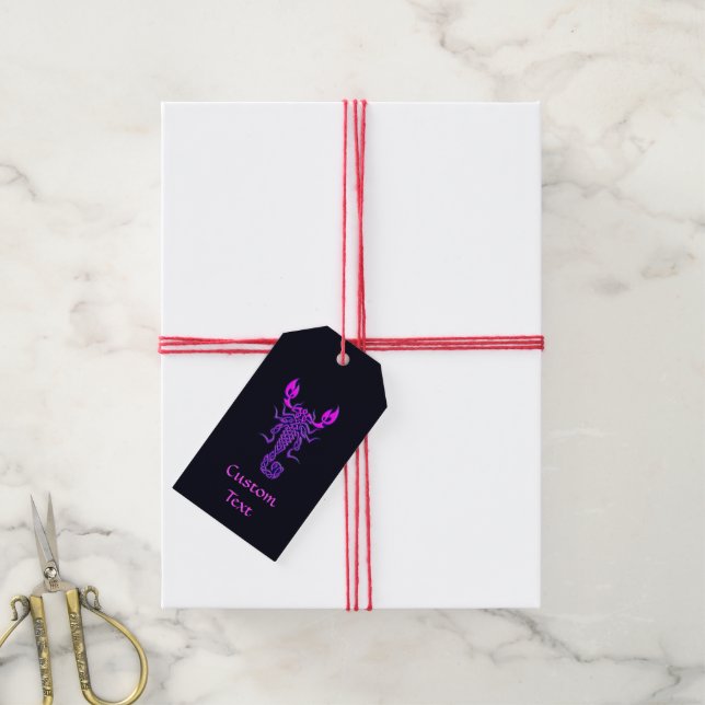 Étiquettes-cadeau Scorpion de noeud céleste pourpre (Avec de la ficelle)