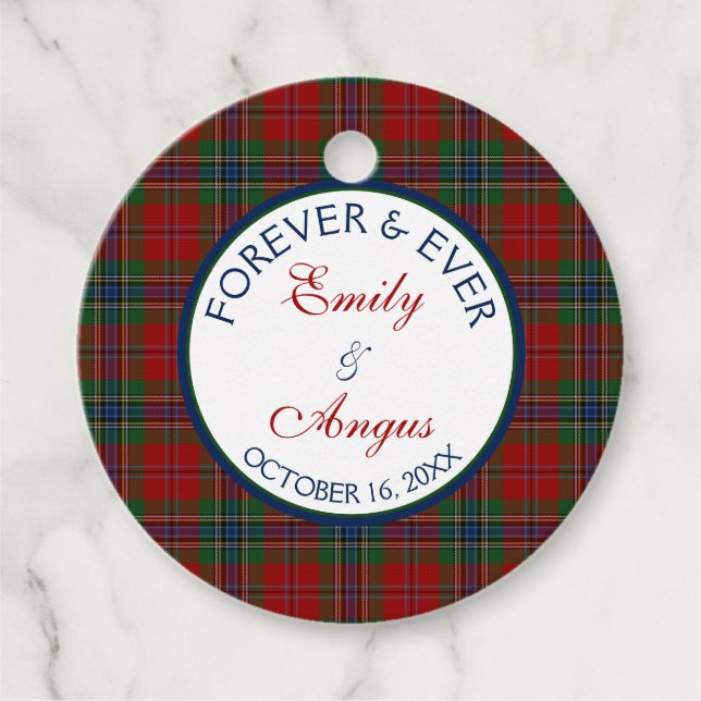 Étiquettes Cadeau Scottish McLean MacLean Tartan Mariage Enregistrer (Devant)