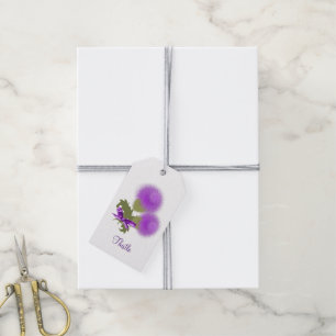 Étiquettes-cadeau Scottish Thistle Floral Posy personnalisé
