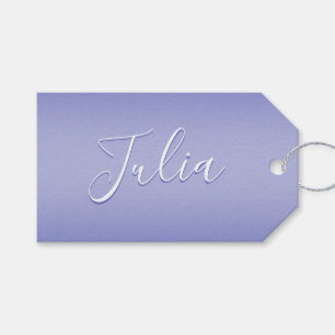Étiquettes-cadeau Script cursif modifiable   Violet blanc et violet
