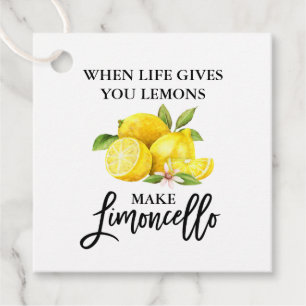 Étiquettes Cadeau Script de brosse moderne Lemons Limoncello