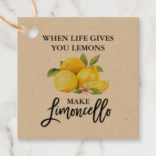Étiquettes Cadeau Script de brosse moderne Lemons Limoncello Kraft