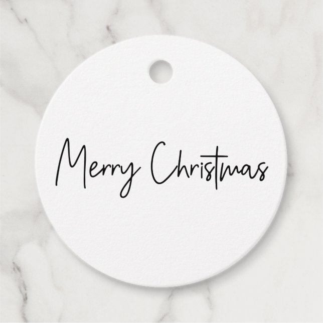 Étiquettes Cadeau Script de Joyeux Noël (Devant)