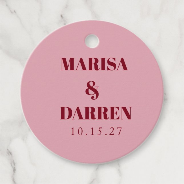 Étiquettes Cadeau Script manuscrit Whimsical Rose mariage personnali (Devant)