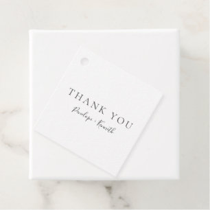 Étiquettes Cadeau Script minimaliste Blanc moderne mariage personnal