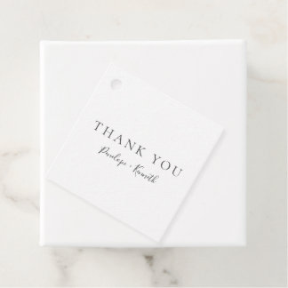 Étiquettes Cadeau Script minimaliste Blanc moderne mariage personnal