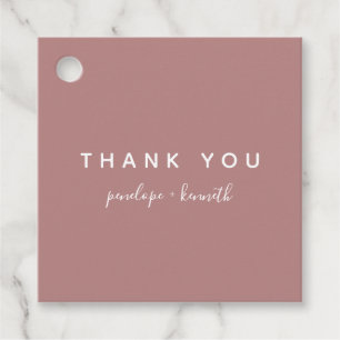 Étiquettes Cadeau Script minimaliste Mariage moderne Dusty Rose