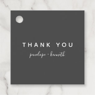 Étiquettes Cadeau Script minimaliste Mariage moderne Noir et blanc