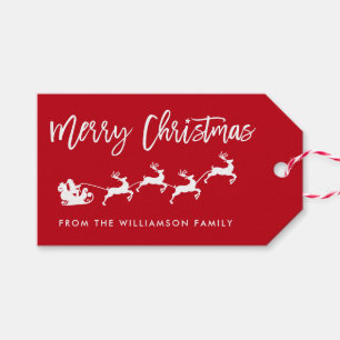 Étiquettes-cadeau Script moderne de brosse Star Père Noël Joyeux Noë