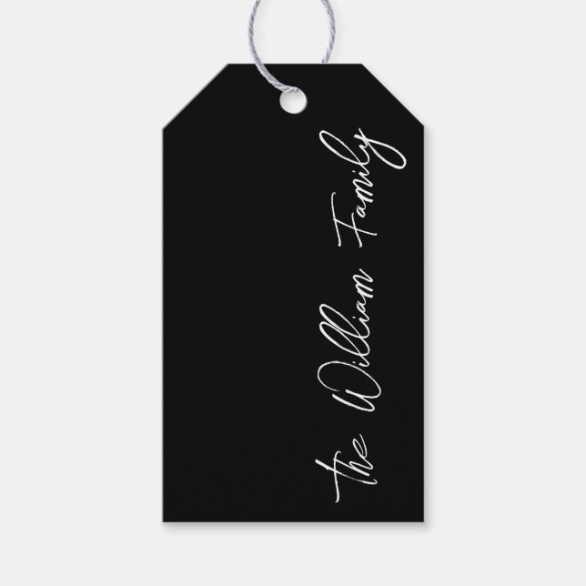 Étiquettes-cadeau Script moderne Nom personnalisé Balises cadeaux (Devant)