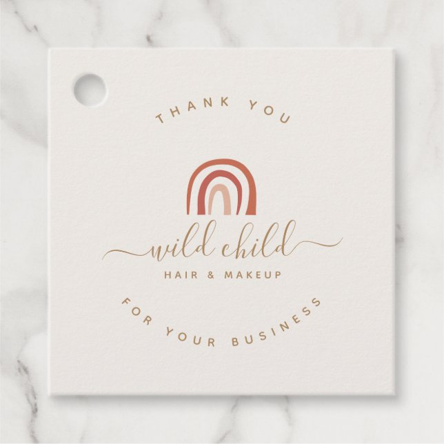 Étiquettes Cadeau Script moderne simple Abstrait Rainbow tendance (Devant)