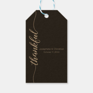 Étiquettes-cadeau Script moderne simple Mariage Couple de remercieme