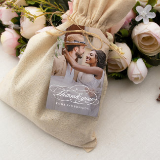 Étiquettes-cadeau Script poétique Mariage Favor Balise Merci Tags