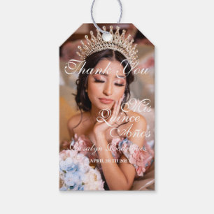 Étiquettes-cadeau Script Quinceanera photo 15e anniversaire
