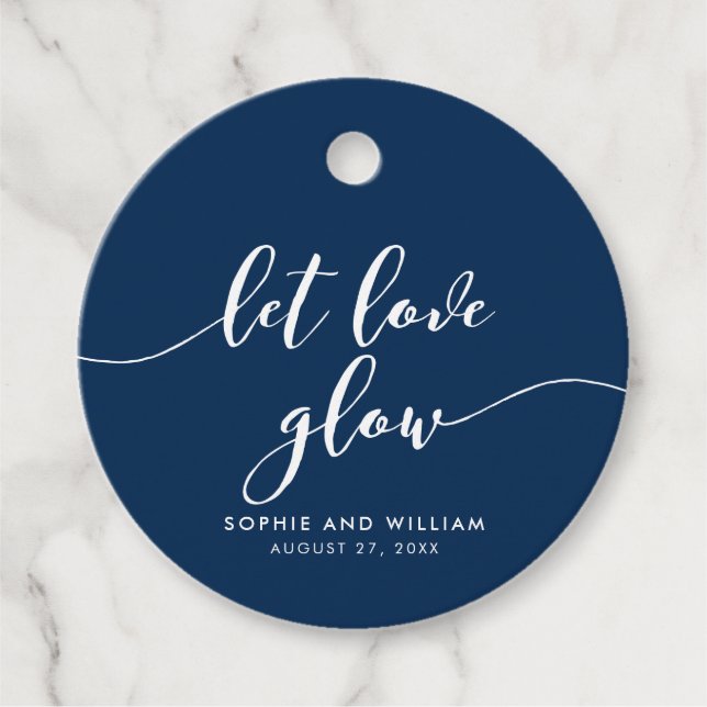 Étiquettes Cadeau Script Relax Laisser l'amour brillant Mariage de c (Devant)