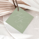 Étiquettes Cadeau Script Whimsical | Sage Green Merci Favoriser les<br><div class="desc">Voici notre magnifique script lunatique | sauge vert merci vous préférez les étiquettes parfaites pour votre simple fête de printemps de boho moderne. Notre design élégant comprend une palette de couleurs vives et pastel avec un script de calligraphie vintage et chic. Que vous préfériez un style minimaliste ou classique, notre...</div>