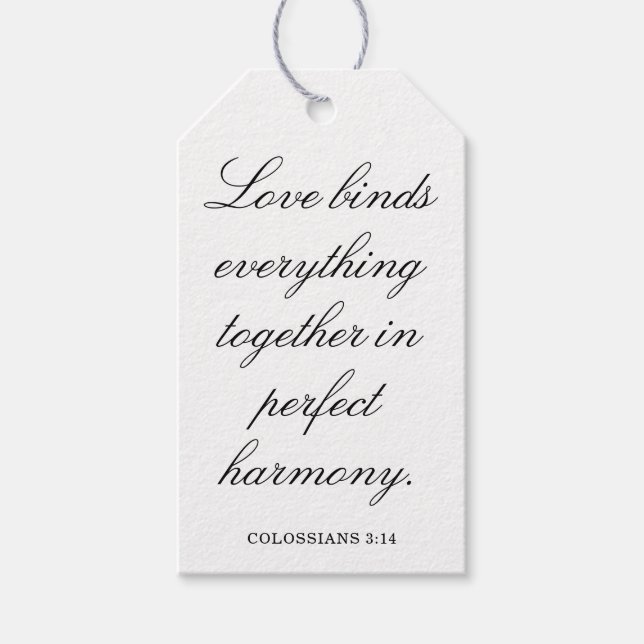 Étiquettes-cadeau Scripture Wedding Centerpiece, Bridal Shower Decor (Devant)