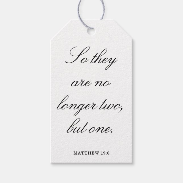 Étiquettes-cadeau Scripture Wedding Centerpiece, Bridal Shower Decor (Devant)