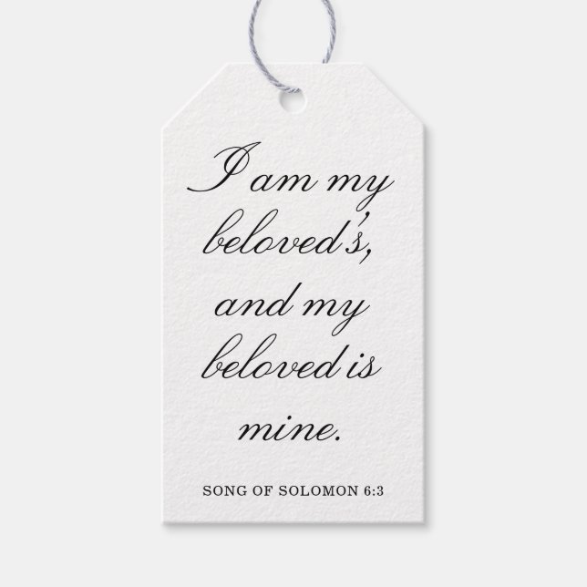 Étiquettes-cadeau Scripture Wedding Centerpiece, Bridal Shower Decor (Devant)