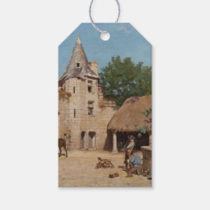 Étiquettes-cadeau Se préparer à la chasse (scène médiévale)