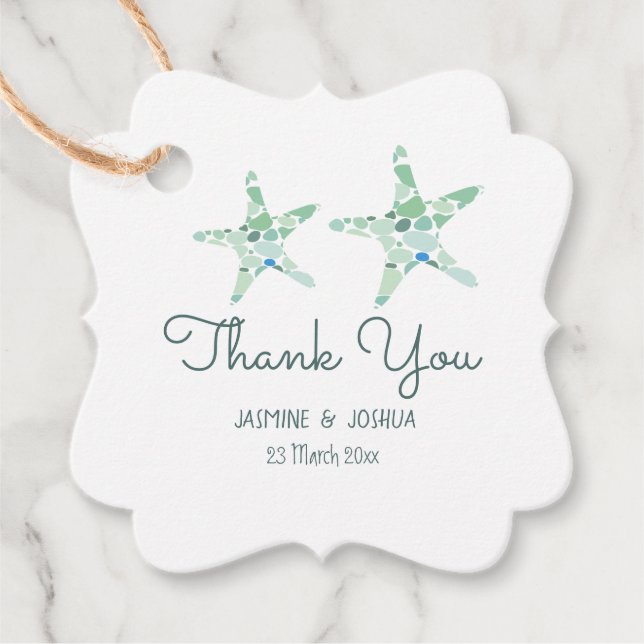 Étiquettes Cadeau Seaglass merci (Devant)