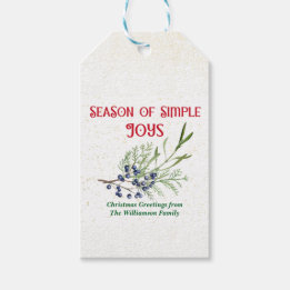 Étiquettes-cadeau Season of Simple Joys Blue Juniper Christmas