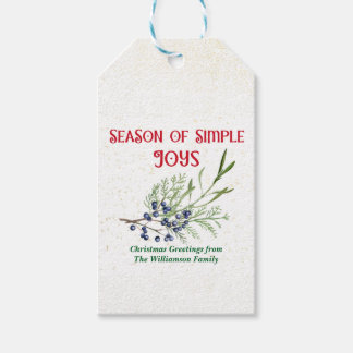 Étiquettes-cadeau Season of Simple Joys Blue Juniper Christmas