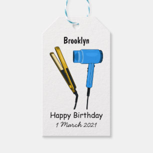 Étiquettes-cadeau Sèche-cheveux & lisseuse-cheveux illustration