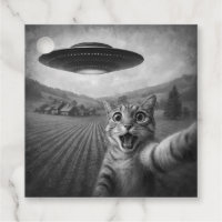 Selfie De Chat Avec Alien UFO Drôle Cadeaux De Cha