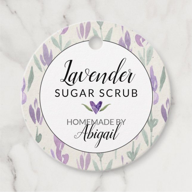 Étiquettes Cadeau Sels de bain ou gommage au lavande faits maison (Devant)