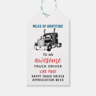 Étiquettes-cadeau Semaine d'appréciation des chauffeurs de camion  É