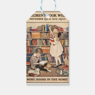 Étiquettes-cadeau Semaine du livre pour enfants Illustration de bibl