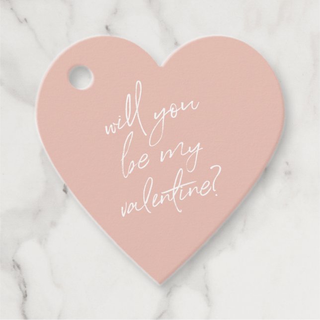 Étiquettes Cadeau Serez-Vous Mon Cadeau De Coeur Rose Valentine (Devant)