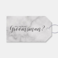 Serez-Vous Mon Groomsman ? Marbre blanc moderne