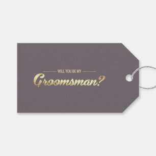 Étiquettes-cadeau Serez-vous mon Groomsman ? Mariage d'or Mocha