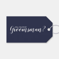Serez-Vous Mon Groomsman ? Script moderne bleu mar