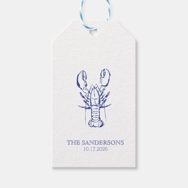 Étiquettes-cadeau Serviette de mariage côtier (Devant)