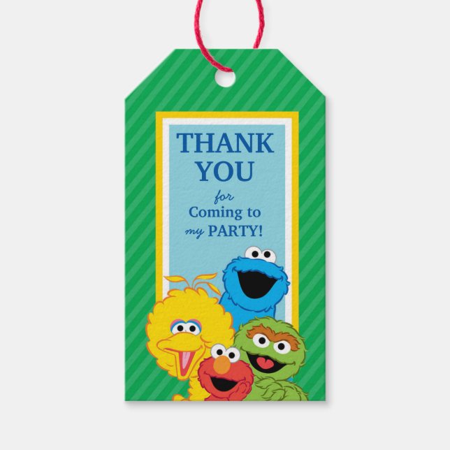 Étiquettes-cadeau Sesame Street Pals Anniversaire (Devant)