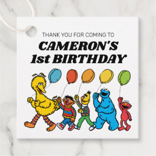 Étiquettes Cadeau Sesame Street Pals Balloons Anniversaire